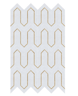 Urbanlife™ Oro Thassos Marble Mosaic