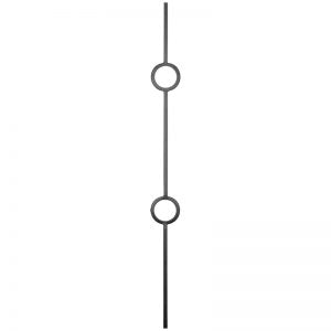SPINDLE TUBULAR DOUBLE RING BLACK 44"-1/2"SQ