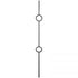 SPINDLE TUBULAR DOUBLE RING BLACK 44"-1/2"SQ