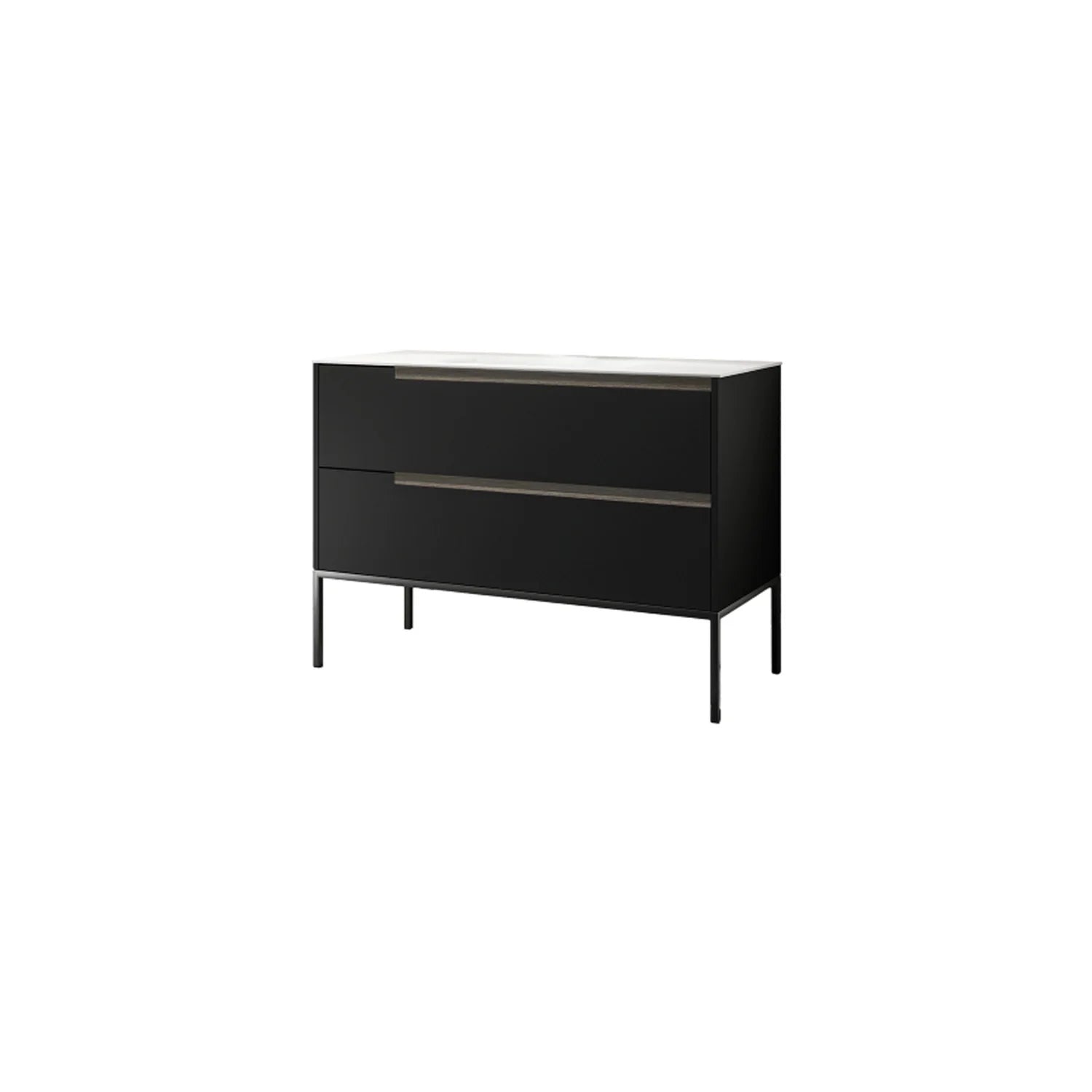 48'' Vanity on Legs 2 Drawers Matte Black