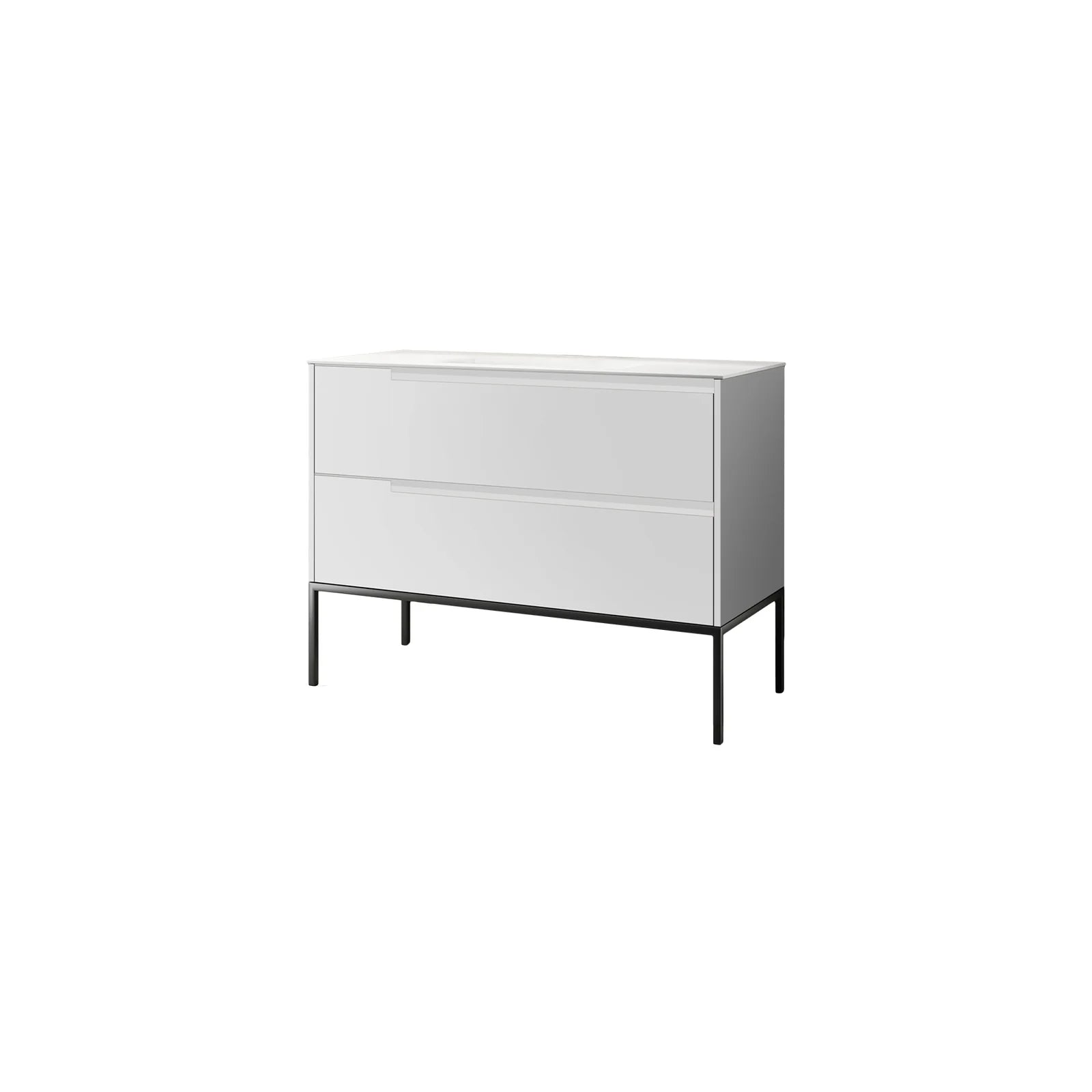 48'' Vanity on Legs 2 Drawers Matte White