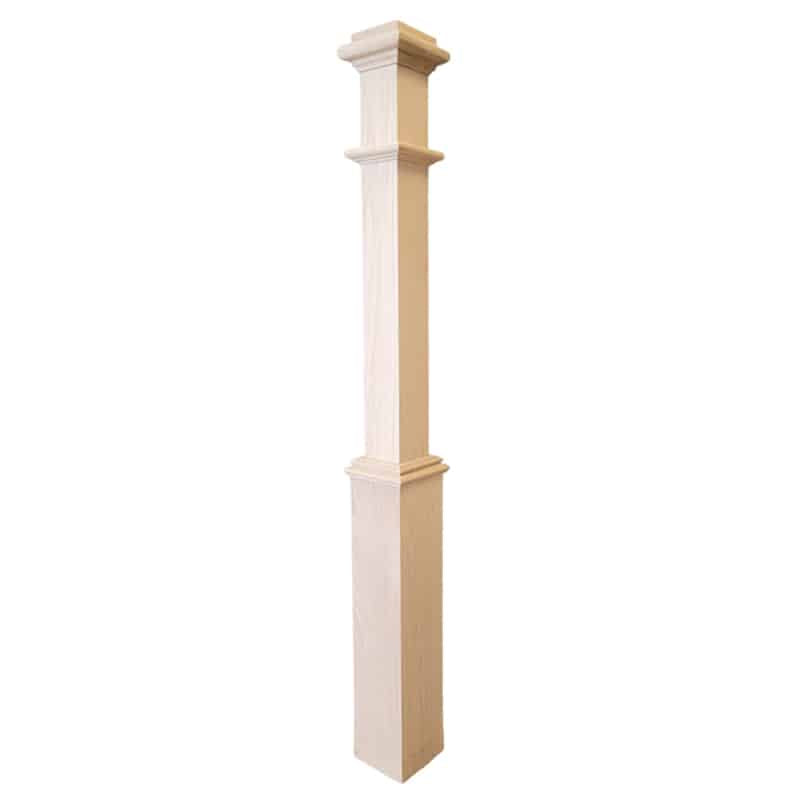 PLAIN NEWEL POST – WITH CAP, TRIM AND 5” BASE