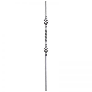 SPINDLE TUBULAR DOUBLE BASKET BLACK 44"-1/2"SQ