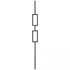 SPINDLE TUBULAR DOUBLE RECTANGULAR BLACK 44"-1/2"SQ