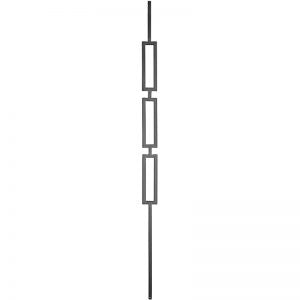 SPINDLE TUBULAR TRIPLE SLIM RECTANGULAR BLACK 44"-1/2"SQ