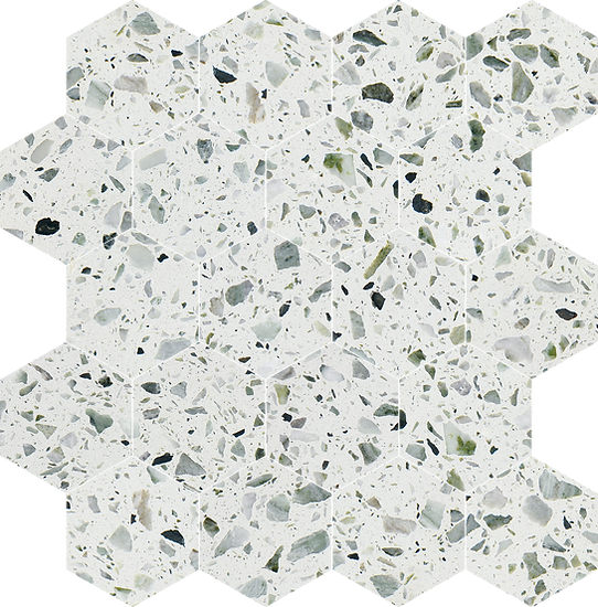 Allegro Menta 3" Hexagon Terrazzo Mosaic