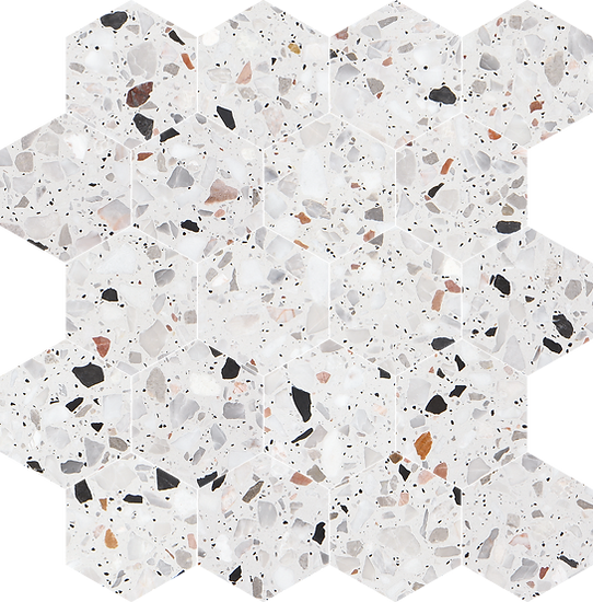 Allegro Cemento 3" Hexagon Terrazzo Mosaic