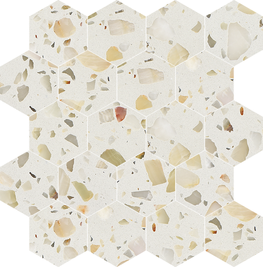 Allegro Biscotti 3" Hexagon Terrazzo Mosaic