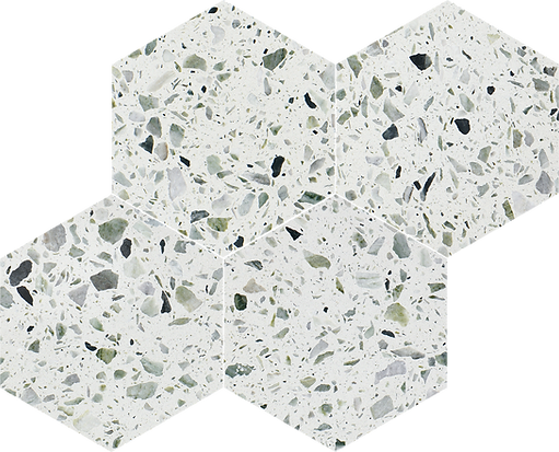 Allegro Menta 6" Hexagon Terrazzo Mosaic