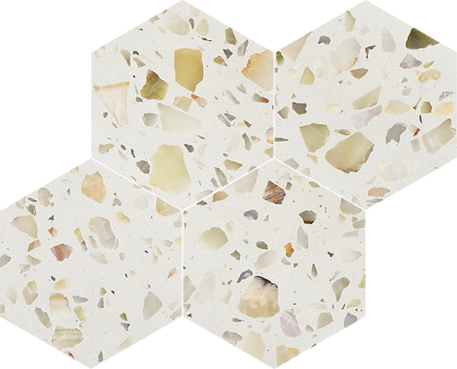 Allegro Biscotti 6" Hexagon Terrazzo Mosaic