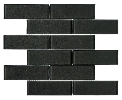 Uno 2"x6" Dark Grey Glass Mosaic