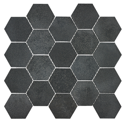 Basalt 3" Hexagon Honed Marble Mosaic