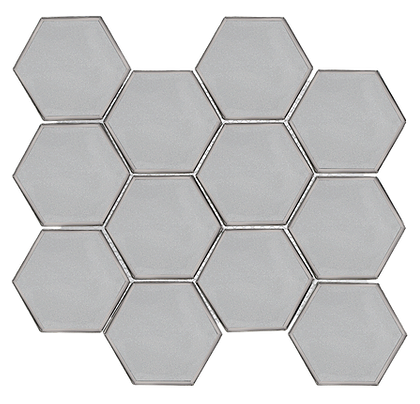 Swiss 3" Hexagon Platinum Glass