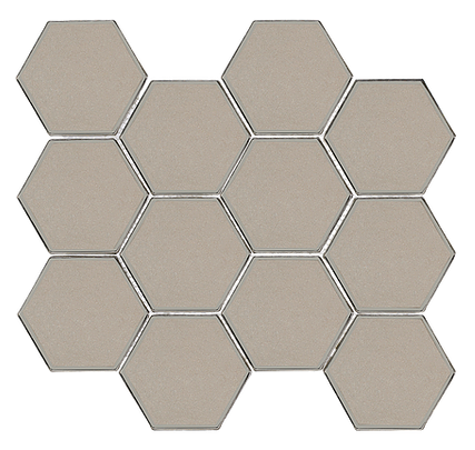 Swiss 3" Hexagon Taupe Glass