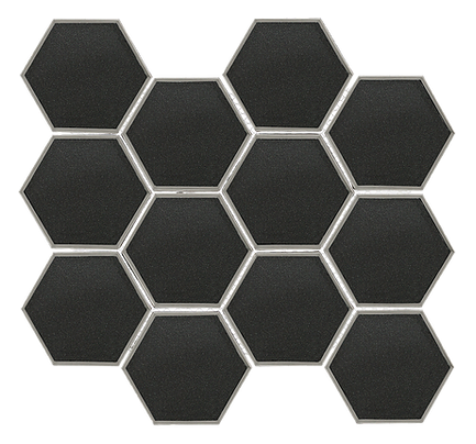 Swiss 3" Hexagon Dark Grey Glass