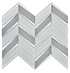 Envision Chevron White Silver Glass Mosaic