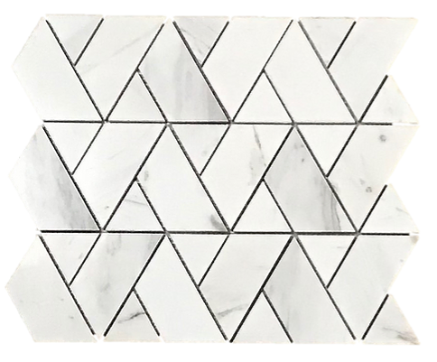 Herringweave Volakas White Polished Marble Mosaic