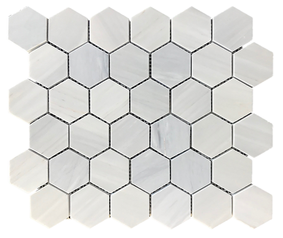Twilight 2" Hexagon Polished Marble Mosaic