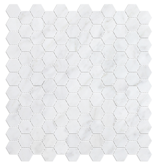 Carrara 1" Hexgaon Polished Marble Mosaic