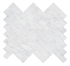 Carrara 1"x3" Herringbone Polished Marble Mosaic