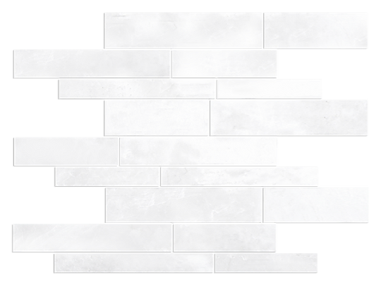 Ice White Random Strip Polished Marble Mosaic