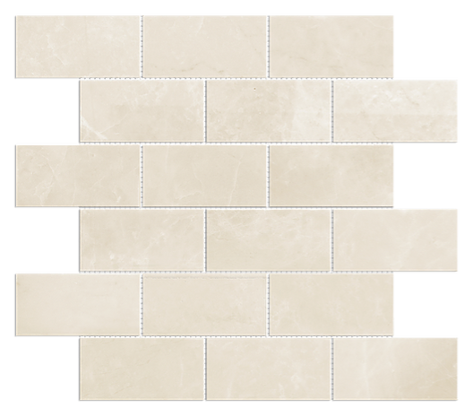 Crema Pearl 2"x4" Brick Polished Marble Mosaic